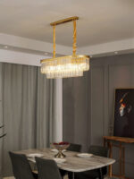 ⁦نجفة كريستال فاخر وستيل مذهب فخم⁩ - الصورة ⁦3⁩