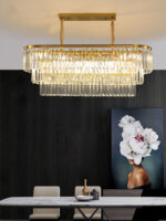 نجف كريستال فاخر وستيل مذهب فخم