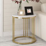 طاولة جانبية شيك من الاستيل و الرخام