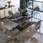 طاولة طعام رخام مع كراسي شيك