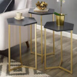 ⁦طقم طاولات جانبية من الاستيل والرخام⁩ - الصورة ⁦2⁩