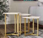 ⁦طقم طاولات جانبية من الاستيل والرخام⁩ - الصورة ⁦4⁩