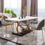 ⁦طاولة طعام رخام مع كراسي شيك⁩ - الصورة ⁦3⁩