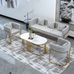 ⁦طاولة قهوة تصميم حديث من الاستيل والرخام⁩ - الصورة ⁦3⁩