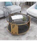 ⁦طاولة قهوة من الاستيل المذهب بتصميم فخم⁩ - الصورة ⁦3⁩