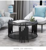 ⁦طاولة قهوة من الاستيل المذهب بتصميم فخم⁩ - الصورة ⁦4⁩