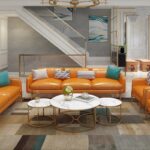 ⁦طقم طاولات قهوة من الاستيل المذهب والرخام⁩ - الصورة ⁦3⁩