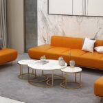 ⁦طقم طاولات قهوة من الاستيل المذهب والرخام⁩ - الصورة ⁦4⁩