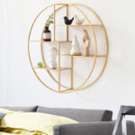 ⁦رف جداري دائري من الاستيل مذهب⁩ - الصورة ⁦3⁩