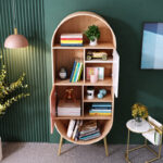 ⁦خزانة كتب بيضاوية بتصميم مودرن⁩ - الصورة ⁦3⁩