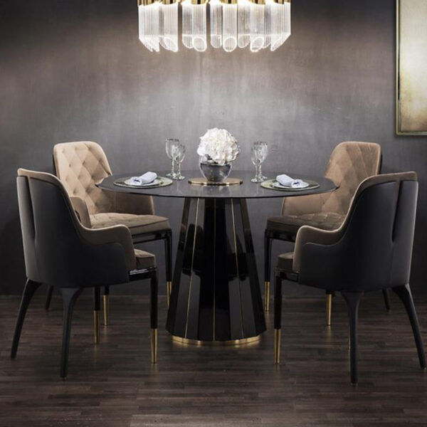 طاولة طعام مودرن بتصميم دائري ملكي فاخر