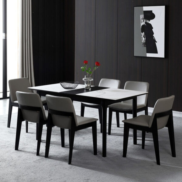 طاولة طعام رخام شيك مع كراسي