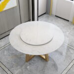 ⁦طاولة طعام رخامية مع مقاعد مميزة⁩ - الصورة ⁦6⁩