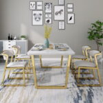 ⁦طاولة طعام رخام مع كراسي فخمة⁩ - الصورة ⁦4⁩