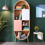 خزانة كتب بيضاوية بتصميم مودرن