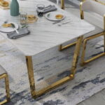 ⁦طاولة طعام رخام مع كراسي فخمة⁩ - الصورة ⁦5⁩