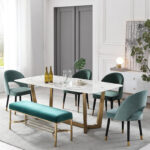 ⁦طاولة طعام رخام بلمسة الاستيل الفاخر⁩ - الصورة ⁦3⁩