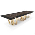 ⁦طاولة طعام رخام فاخرة بتصميم اسبانى مع كراسي⁩ - الصورة ⁦6⁩