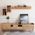 ⁦طاولة تلفاز من الخشب الصلب بتصميم حديث⁩ - الصورة ⁦3⁩