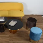 ⁦مقعد بوف دائرى استيلي مذهب مميز⁩ - الصورة ⁦3⁩