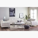 ⁦كنبة ثلاثية جلد بتصميم بيتريب⁩ - الصورة ⁦6⁩