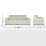 ⁦كنبة ثلاثية جلد بتصميم بيتريب⁩ - الصورة ⁦7⁩