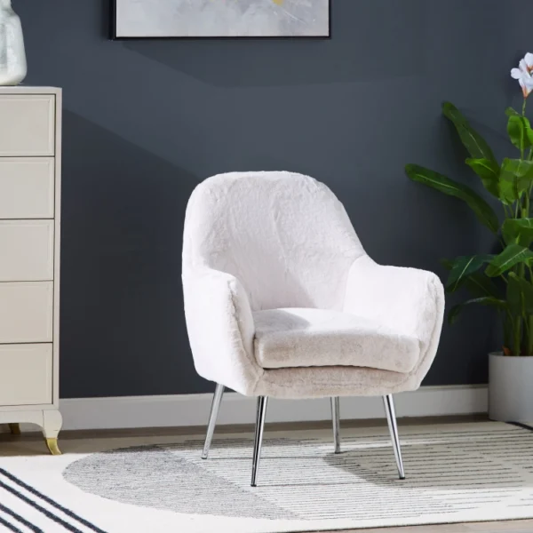 كرسي مودرن مخملي بمسند ذراعين