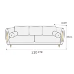 ⁦كنبة امريكي بتصميم كلاسيكي فخم⁩ - الصورة ⁦8⁩