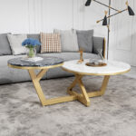 طاولة قهوة رخامية بتصميم مزدوج