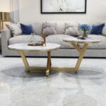 ⁦طاولة قهوة رخامية بتصميم مزدوج⁩ - الصورة ⁦3⁩