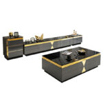 ⁦طاولة قهوة مع طاولة تليفزيون فخمة⁩ - الصورة ⁦8⁩