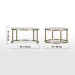 ⁦طقم طاولة قهوة بسطح رخام من قطعتين⁩ - الصورة ⁦7⁩