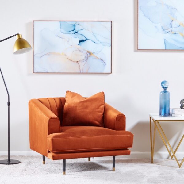 كرسي مفرد بتصميم مخملي مميز