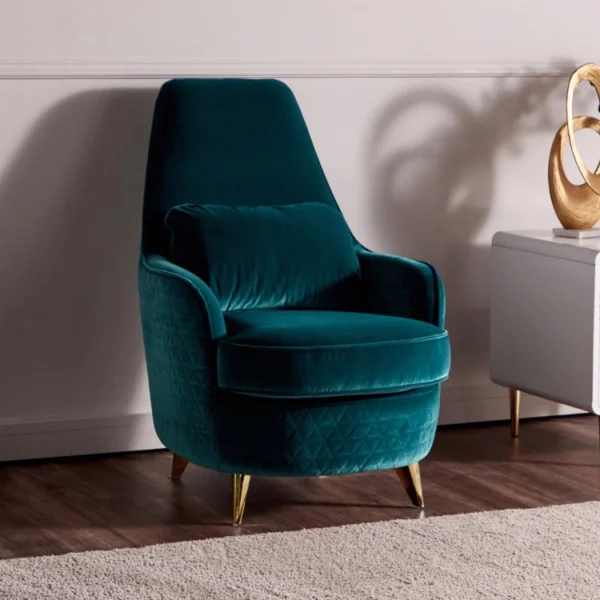 كرسي مفرد مريح بتصميم ظهر مستقيم