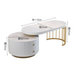 ⁦طاولة قهوة باللون الابيض والذهبي⁩ - الصورة ⁦4⁩