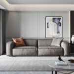 ⁦كنبة مودرن جلد مريح بتصميم فاخر⁩ - الصورة ⁦3⁩