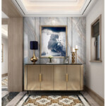 كونسول خشبي بتفاصيل راقية – سطح عملي وأدراج تخزين – مثالي للممرات وغرف الطعام