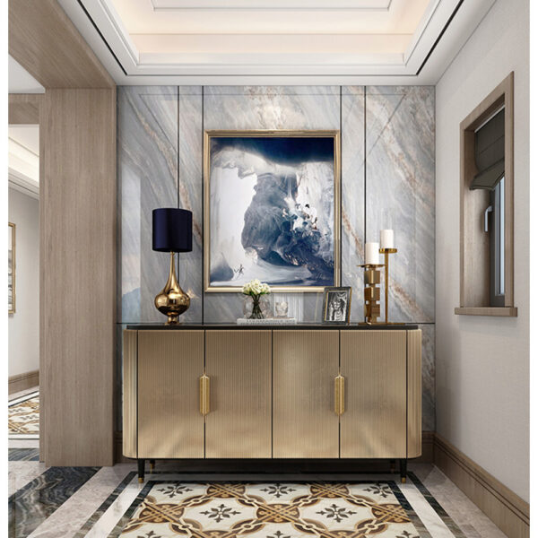 كونسول خشبي بتفاصيل راقية – سطح عملي وأدراج تخزين – مثالي للممرات وغرف الطعام