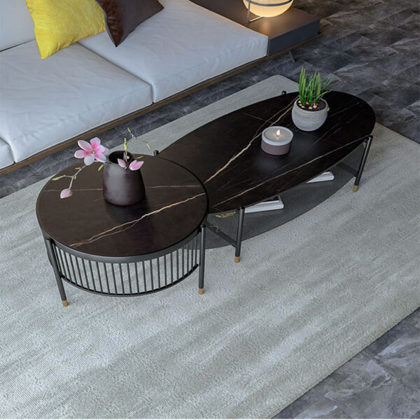 طاولة رخام مزدوجة بتصميم أيطالى