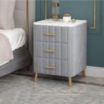 ⁦طاولة جانبية جلد حديث بتصميم راقي⁩ - الصورة ⁦2⁩