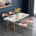 ⁦طاولة طعام بسطح رخامي مع كراسى⁩ - الصورة ⁦5⁩