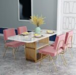 طاولة طعام رخام مع كراسي