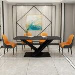 ⁦طاولة طعام من الرخام بقاعدة فاخرة⁩ - الصورة ⁦3⁩