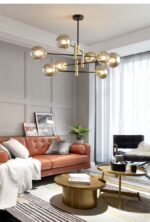 ⁦اضاءة نجفة مودرن مع ستة لمبات⁩ - الصورة ⁦6⁩