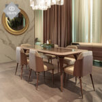 ⁦طاولة طعام رخام بتصميم ايطالي فاخر⁩ - الصورة ⁦2⁩