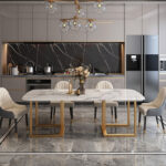 ⁦طاولة طعام رخامية بتصميم ايطالي⁩ - الصورة ⁦3⁩