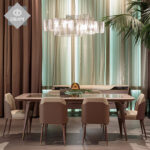 ⁦طاولة طعام رخام بتصميم ايطالي فاخر⁩ - الصورة ⁦5⁩