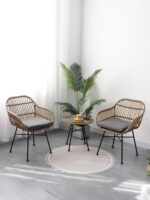 كرسي خيزران ب ارجل حديد