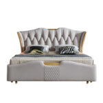 ⁦سرير نوم جلد مع 2 كمودينه⁩ - الصورة ⁦8⁩