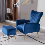 ⁦كرسي فاخر مع طاولة للقدم⁩ - الصورة ⁦2⁩